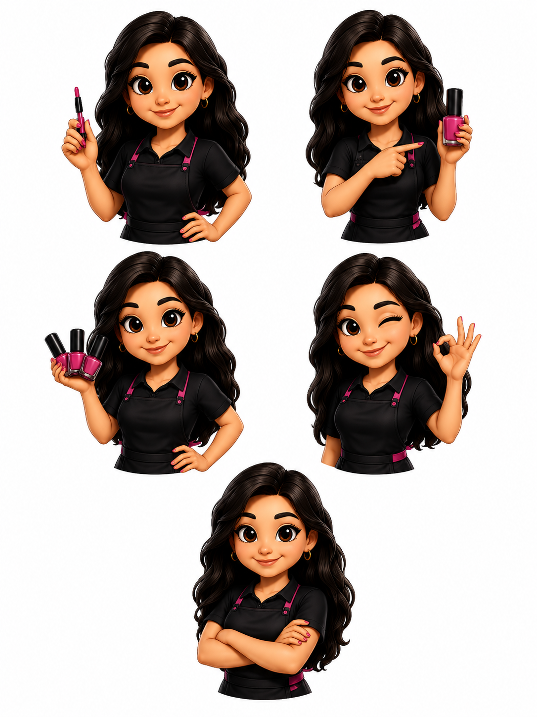 Depois - manicure com mascote personalizada